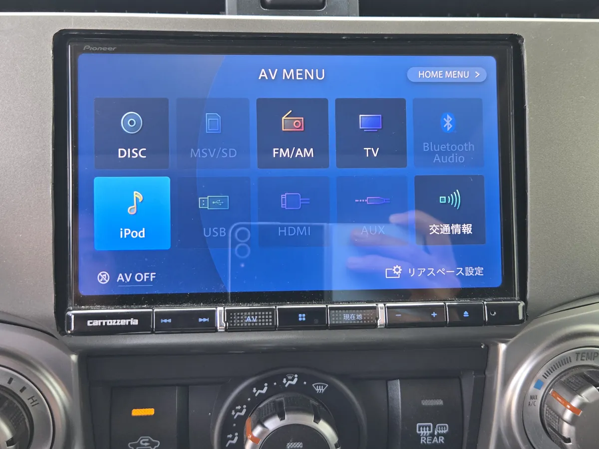 USトヨタ 4RUNNER 2014年式 ナビゲーションのAVソース画面