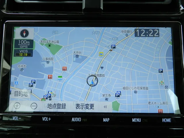 プリウス 2019年式 9インチ純正ナビの地図画面