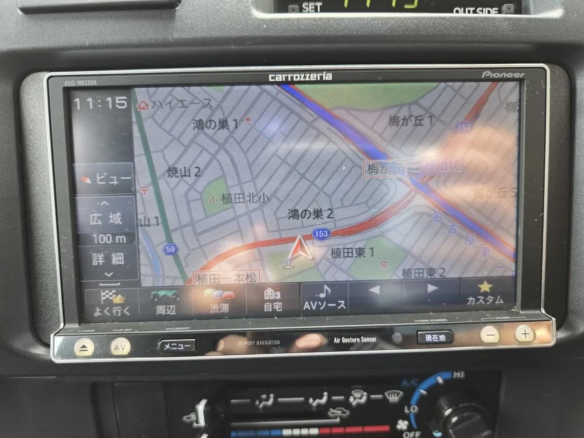 ランドクルーザー70 復刻版 ナビの地図画面