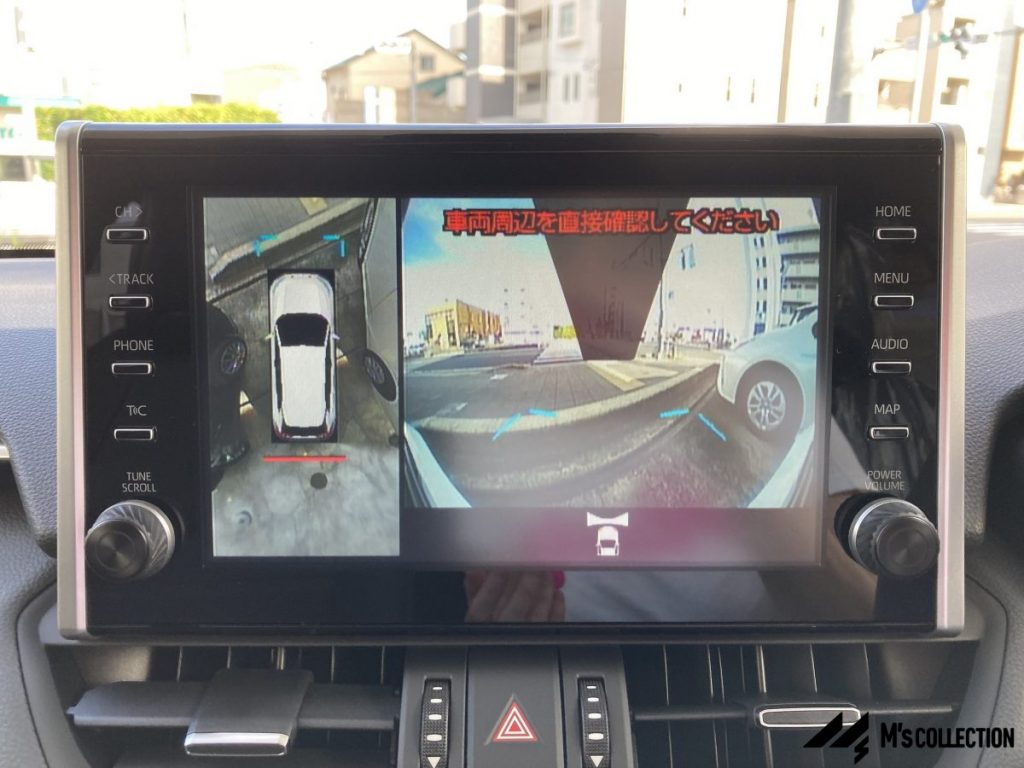 トヨタRAV4ハイブリッド ボタン切替可能なフロントカメラの表示画面
