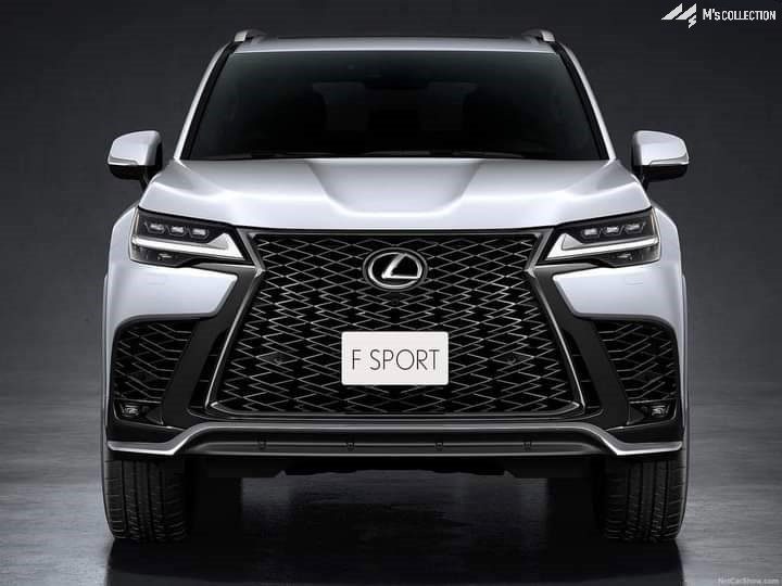 レクサス 新型LX600 Fスポーツ フロント正面のスピンドルグリル