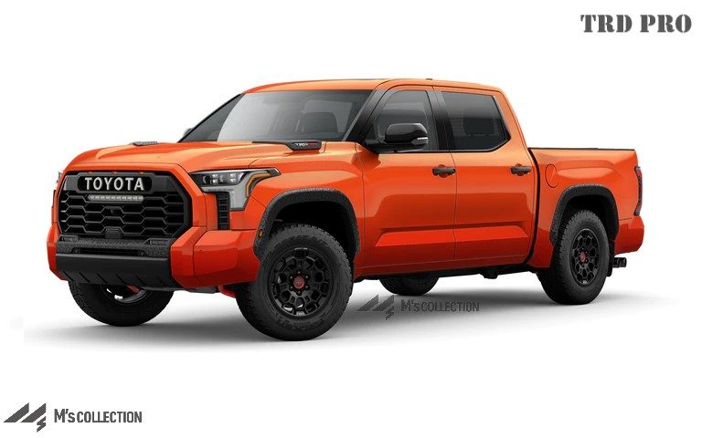 新型タンドラ TRD PROグレード オレンジ新色の斜め前方外観