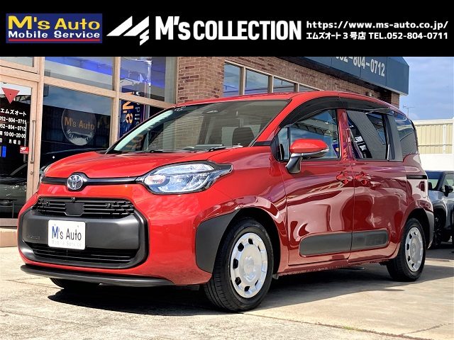 トヨタ シエンタ 新型 グレードG スカーレットメタリック 入庫時のフロント左方外観