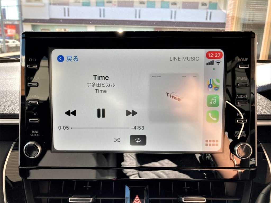 カローラクロス ディスプレイオーディオ LINE MUSIC再生画面表示